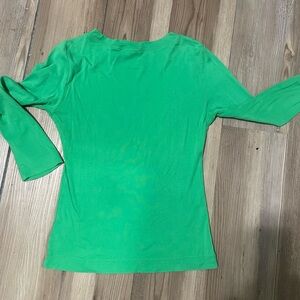 Tory Burch Vibrant Green Long Sleeve Top
